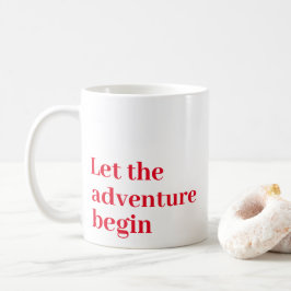 Caneca De Café Que a aventura comece com o roteiro vermelho Monog