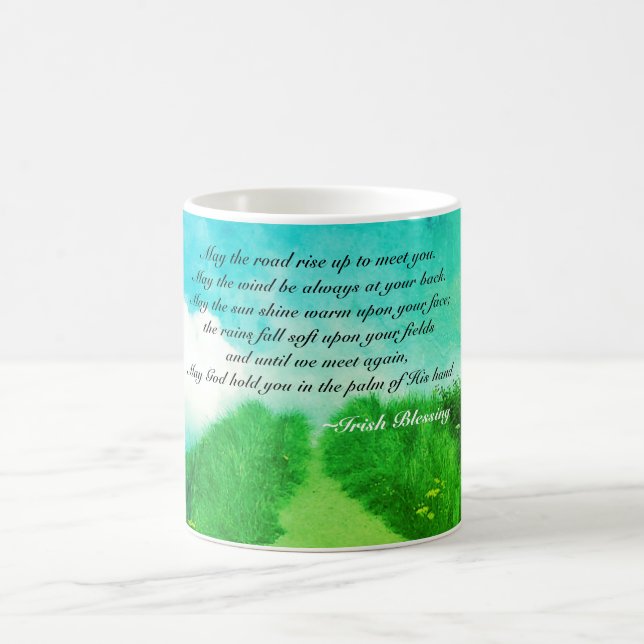 Caneca De Café Que a estrada suba para conhecê-lo, bênção irlande (Centro)