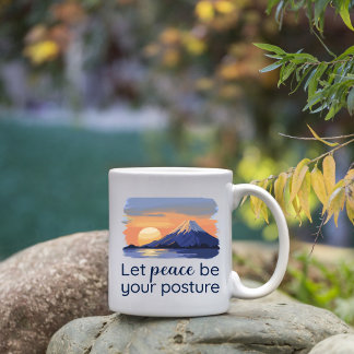 Caneca De Café Que a paz seja o seu pôr do sol da montanha