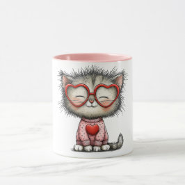 Caneca de café que aquece o coração com gatinho so