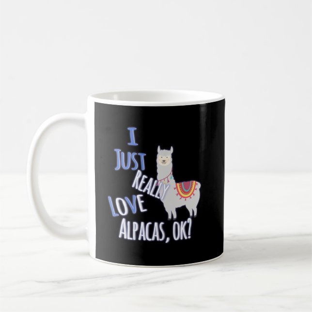 Caneca De Café Que Bom Que Eu Adoro Alpacas, Ok? (Esquerda)