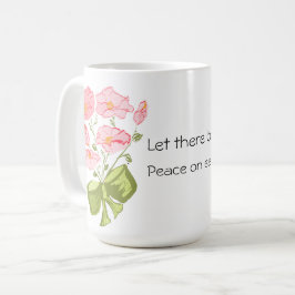 Caneca De Café Que haja paz na Terra - Floral
