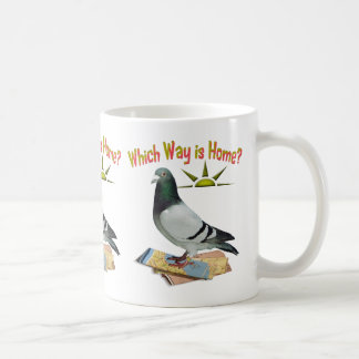 Caneca De Café Que maneira é casa? Arte do pombo