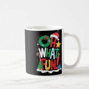Caneca De Café Que Natal Divertido Com Coroa E Árvore