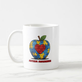 Caneca De Café Quebra-cabeça da Conscientização do Autismo Maçã C