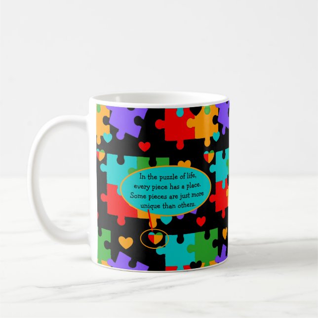 Caneca De Café Quebra-cabeça da vida (Esquerda)