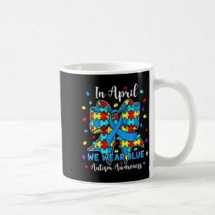Caneca De Café Quebra-cabeça de Autismo Coquette em Abril Usamos