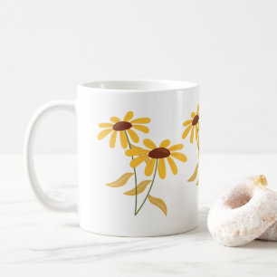 Caneca De Café Quebra-cabeça de café com design de flores