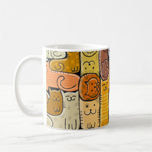 Caneca De Café Quebra-cabeça Funny Cats House Sem Olhos