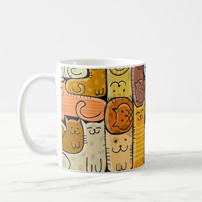 Caneca De Café Quebra-cabeça Funny Cats House Sem Olhos (Esquerda)