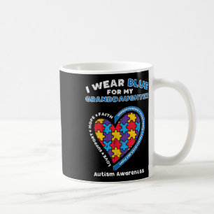 Caneca De Café Quebra-cabeça Veste Azul Para A Avó Awarenes Autis