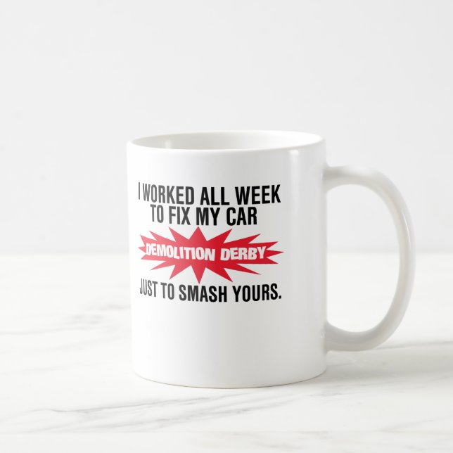 Caneca De Café Quebra de Derby da demolição seu carro (Direita)