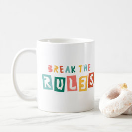 Caneca De Café Quebre as Regras Tipografia Streetwear Negrito