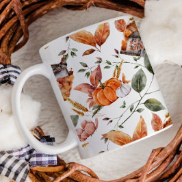 Caneca De Café Queda Algodão Ação de Graças Laranja Castanho