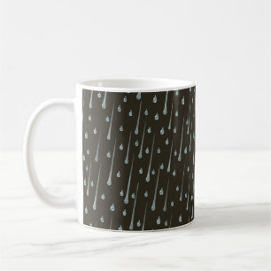 Caneca De Café Queda das gotas de chuva Fofo Dia chuvoso Sépia Br
