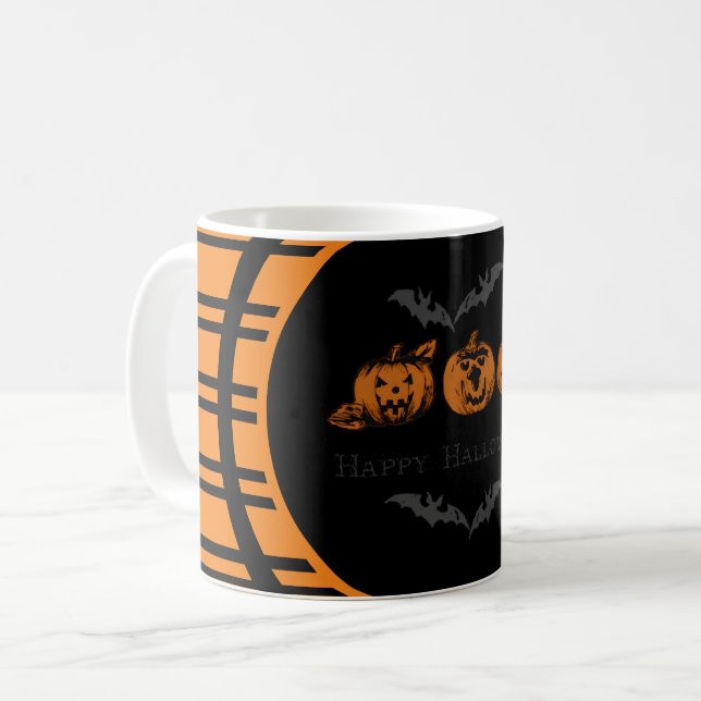 Caneca De Café Queda/Dia das Bruxas/Abóbora (Frente Esquerda)