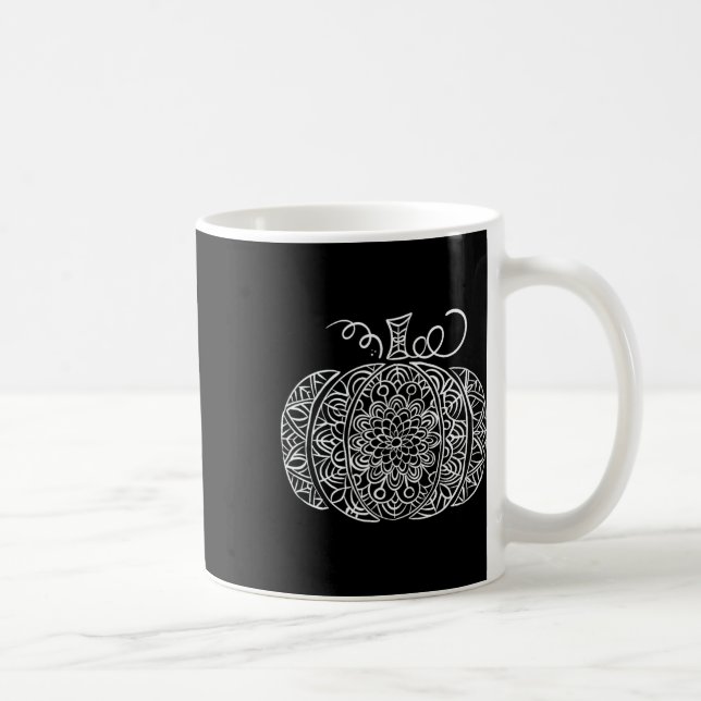 Caneca De Café Queda do Gráfico da Pumpkin Floral (Direita)