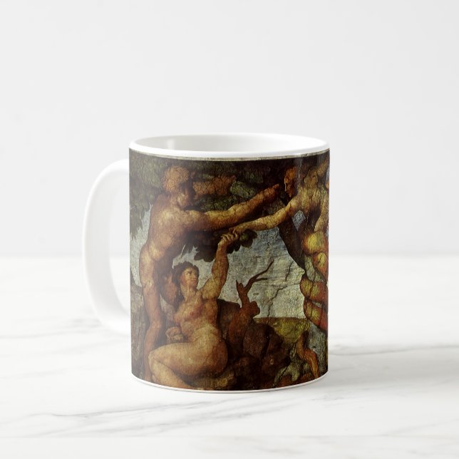Caneca De Café Queda e expulsão de Michelangelo, Jardim do Éden (Frente Esquerda)