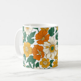 Caneca De Café Queda Floral