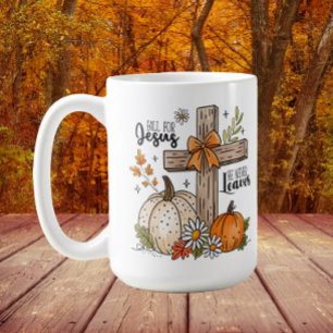 Caneca De Café Queda por Jesus Autumn Christian Cross