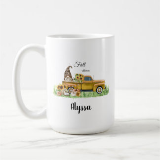 Caneca De Café Queda Vibes Leopardo Gnomo Girassol Amarelo Amarel