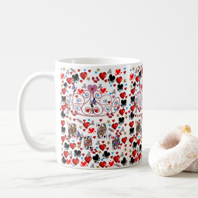 Caneca De Café Queen Hearts Mug (Com Donut)