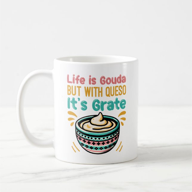 Caneca De Café Queijo Engraçado Gouda Queso Piada de Comida  (Esquerda)