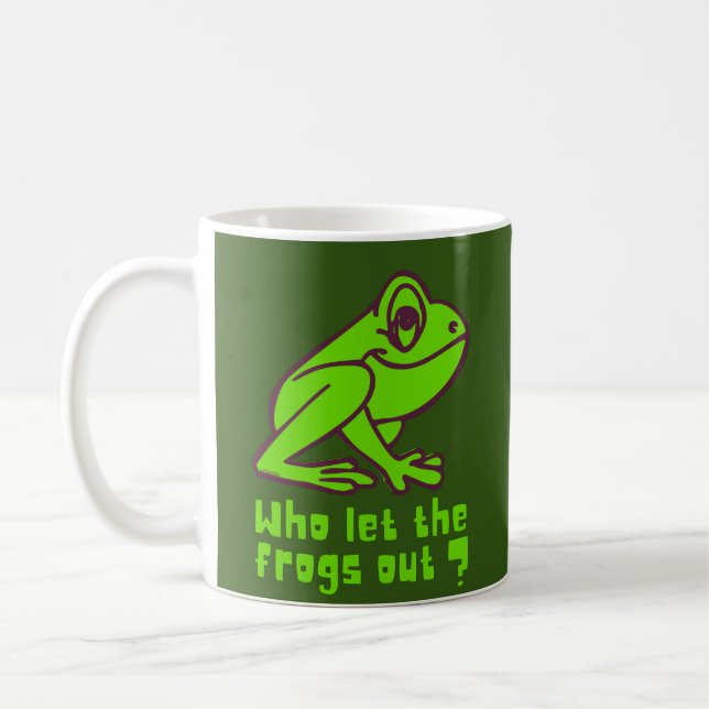 Caneca De Café QUEM DEIXOU OS SAPOS SAIR DO sapo engraçado (Esquerda)