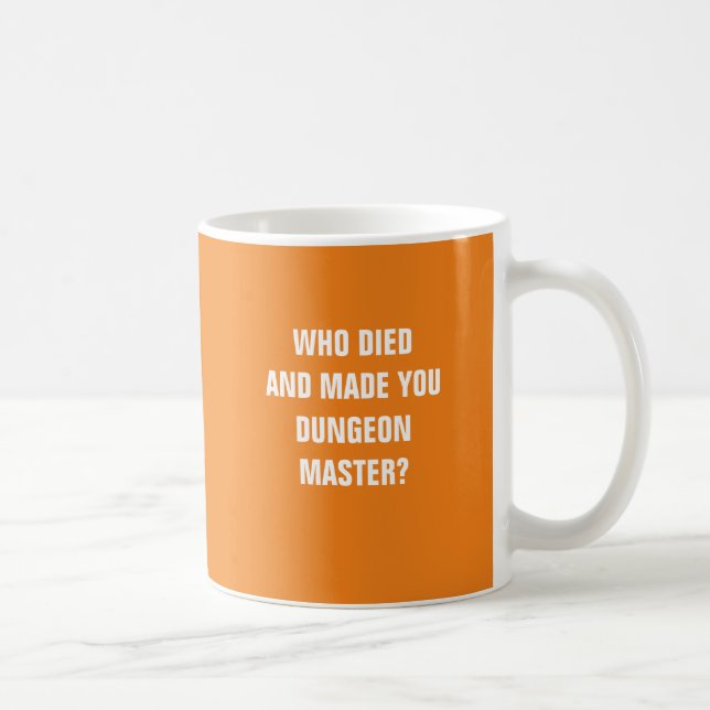 Caneca De Café Quem morreu e lhe fez o mestre do Dungeon? (Direita)