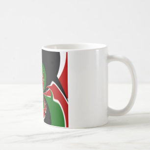 Caneca De Café Quênia Black red national flag cores design