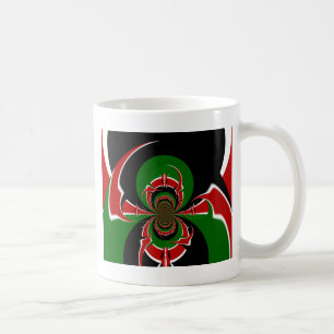 Caneca De Café Quênia Black red national flag cores design