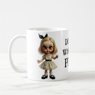Caneca De Café QUER JOGAR Ditos Engraçados Brancos Horror?