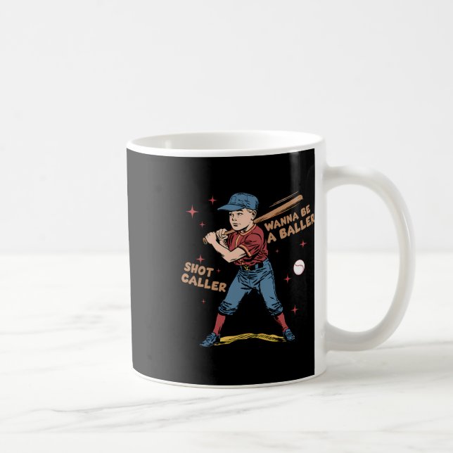 Caneca De Café Quer Ser Um Byller Shot Caller Retro Dia de Jogo B (Direita)