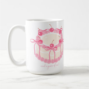 Caneca De Café Quer um Pedaço de Mim? Design de Bolo Feminino F