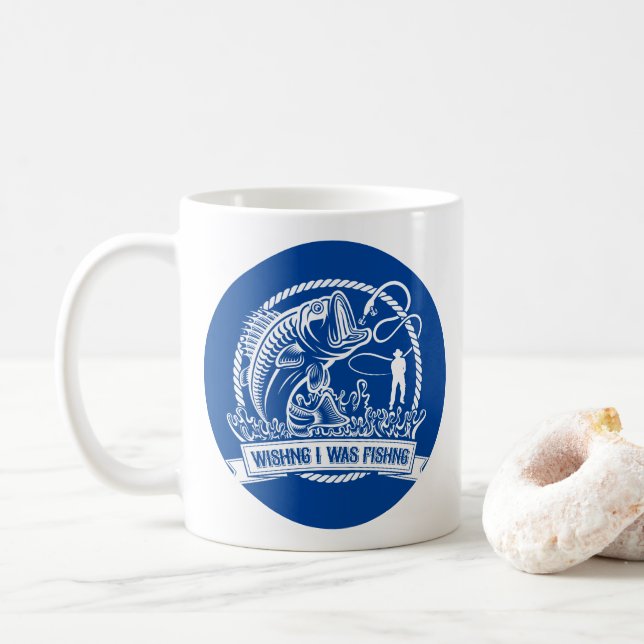 Caneca De Café Queria Que Eu Estivesse Pescando (Com Donut)