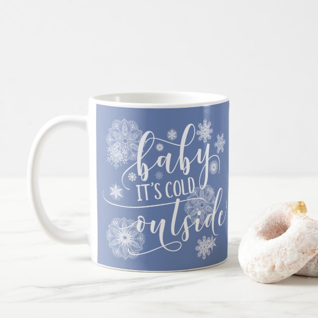 Caneca De Café Querida, está frio fora do Natal (Com Donut)