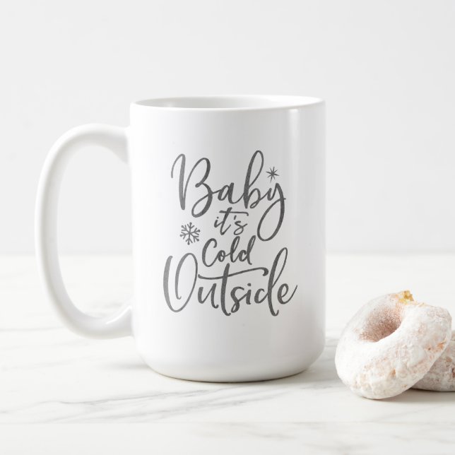 Caneca De Café Querida, está frio fora do roteiro moderno Holiday (Com Donut)