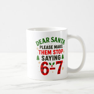 Caneca De Café Querido Papai Noel 67 Natal Engraçado Six Seven 6-