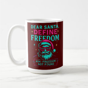 Caneca De Café Querido Papai Noel Defina Liberdade Design Retro