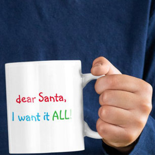 Caneca De Café Querido Papai Noel Eu Quero Tudo Humor Divertido C