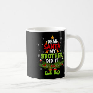 Caneca De Café Querido Papai Noel Meu Irmão Fez Isso Elfo Corresp