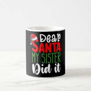 Caneca De Café Querido Papai Noel Minha Irmã Fez Isso Família Nat