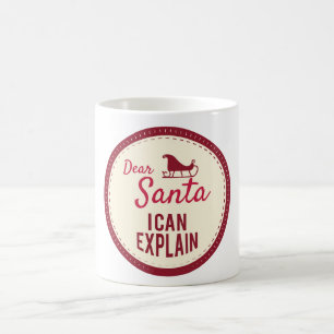 Caneca De Café Querido Papai Noel Posso Explicar, Ditos Engraçado