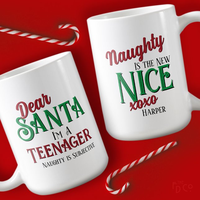 Caneca De Café Querido Papai Noel, Sou uma Adolescente, Malcriada (Criador carregado)