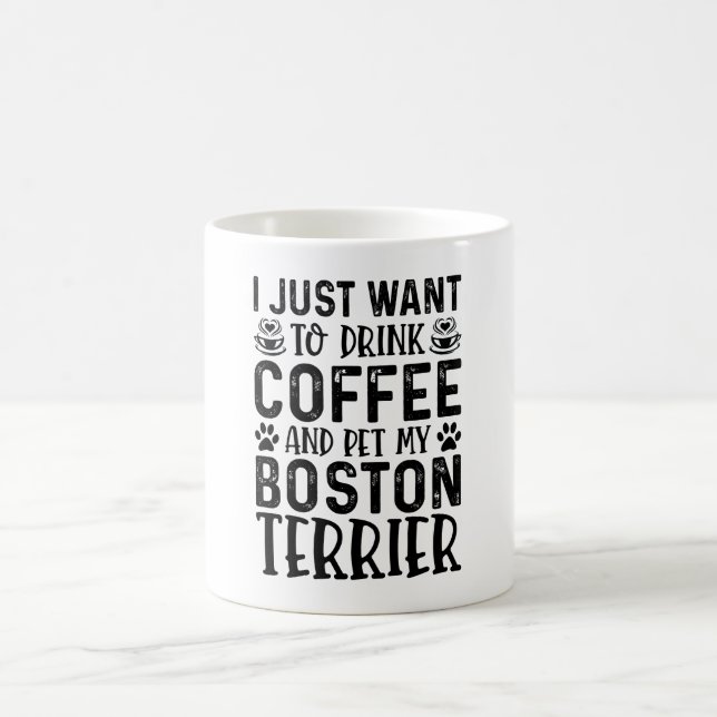 Caneca De Café Quero acariciar meu Boston Terrier (Centro)