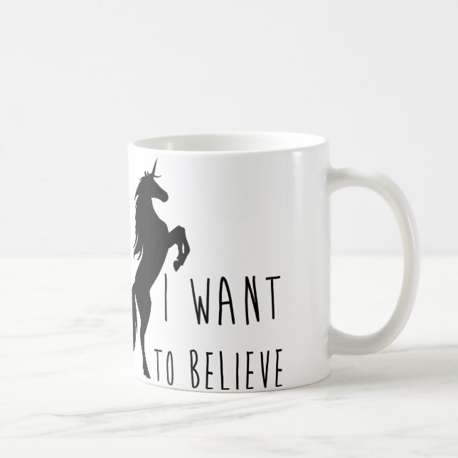 Caneca De Café Quero Acreditar Em Unicorn Mug (Direita)