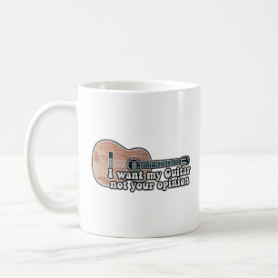 Caneca De Café Quero minha guitarra. não sua opinião. citação eng