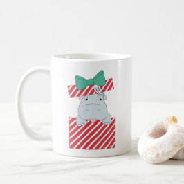 Caneca De Café Quero um Hipopótamo para o Natal Caixa Listrada