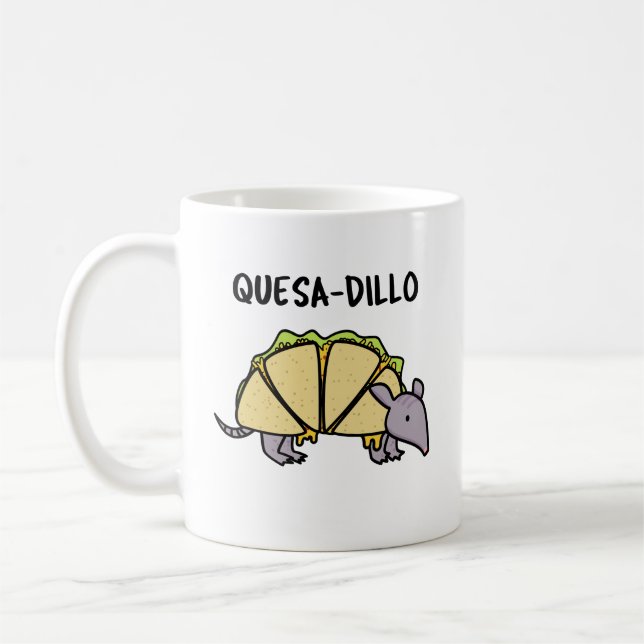 Caneca De Café Quesa-Dillo Funny Quesadilla Pun (Esquerda)