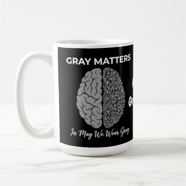 Caneca De Café Questões Cinzentas Em Maio Usamos Cinza Conscienti (Esquerda)